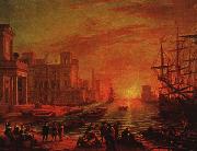 Claude Lorrain Seaport at Sunset oil on canvas